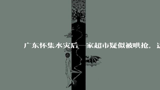 广东怀集水灾后一家超市疑似被哄抢，这种行为在灾难面前的道德和法律问题如何看待？
